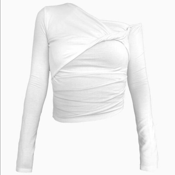 Geel Nico Twist Long Sleeve Top in White - Picture 8 of 9